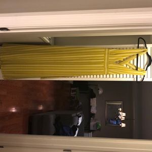 Mustard white maxi dress